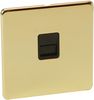 7783/PB 7783/PB - BT Telephone Slave Socket, Polished Brass / Black, Flat Plate