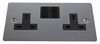 VX3500PSBK/D VX3500PSBK/D - Flat Plate 2 Gang 13A DP Switched Socket, Polished Chrome / Black