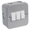 PELB1872 - Metalclad 3 Gang 10A Light Switch
