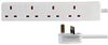 PELB1903 PELB1903 - 4 Gang Mains Extension Lead, 2m, White
