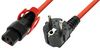 EL349S EL349S - IEC Lock+ Right-Angled Schuko Plug to Locking IEC C13 Mains Lead, 2m, Orange