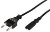 PELB2196 PELB2196 - Euro Plug to IEC C7 Mains Lead, 2.5A, 2m, Black