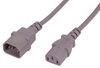 PELB2228 - IEC C14 Plug to C13 Socket Power Lead, 10A, 0.5m, Grey