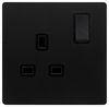 SFBK035BK SFBK035BK - Switched Socket, 1 Gang, Double Pole, 13A, Black