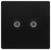 SFBK066BK SFBK066BK - Non-Isolated Coaxial Socket, 2 Gang, Black