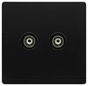 SFBK159BK SFBK159BK - Isolated Coaxial Socket, 2 Gang, black