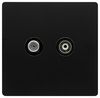 SFBK170BK SFBK170BK - Non-Isolated Satellite & Coaxial Socket, 2 Gang, Black