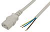 PELB2325 PELB2325 - IEC C13 Socket to Bare Ends Mains Leads, 1mm, 2m, White