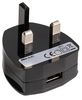 PEL00458 - USB Mains Charger, 1 Port, 1x USB A, 6W, Black