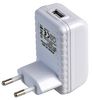 PEL00393 - Euro 2 Pin, USB Mains Charger, 10.5W, 1 Port, 1x USB A, White