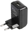 PEL00394 - Euro 2 Pin, USB Mains Charger, 10.5W, 1 Port, 1x USB A, Black