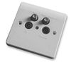 WPTV-FM-SAT-SAT2 WPTV-FM-SAT-SAT2 - TV, FM/DAB & 2x Satellite (1x Return) Quad Wall Plate White