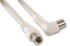JR9088/1M WHITE-ROHS JR9088/1M WHITE-ROHS - F Plug to Right Angled Coax Socket Satellite Lead, RG59 75 Ohm 1m White