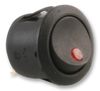 PELR0236 - Rocker Switch, On Off, SPST, Black, Red Neon, 250V AC, 6A