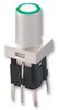 PB6149L-6-102 - Tactile Switch, Momentary, 12V DC, 50mA, 7.5mm x 7.5mm, Green