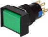RJS-K16-291-GE-65J RJS-K16-291-GE-65J - Rectangular Illuminated Pushbutton Switch, Green, SPDT, Momentary, 250V, 3A, 12V LED