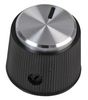 MP1699 MP1699 - 19mm Black and Silver Instrument Control Knob, 6mm Shaft, Black Marker