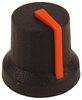 CL170854BR CL170854BR - 6mm Black Push Fit Instrument Knob, D Shaft, Orange Indicator Line