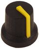 CL170850BR CL170850BR - 6mm Black Push Fit Instrument Knob, D Shaft, Yellow Indicator Line