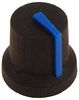 CL170851BR CL170851BR - 6mm Black Push Fit Instrument Knob, D Shaft, Blue Indicator Line