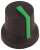 CL170852BR CL170852BR - 6mm Black Push Fit Instrument Knob, D Shaft, Green Indicator Line