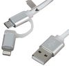 C-USB-MI-LIGHT-W - 2-In-1 White USB to Micro USB Lead with Lightning Adaptor - 1m