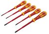 T49283D - Dextro VDE Insulated Slim Slotted / Pozidriv Screwdriver Set, 5 Piece