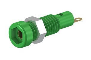 23.0050-25 - Socket, 2mm, 10A, Panel, Green, 10 Pack
