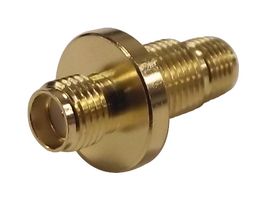 19-21-1-TGG - SMA Socket to SMA Socket Panel Mount Adaptor, 50 ohm, Gold Plated Brass Body