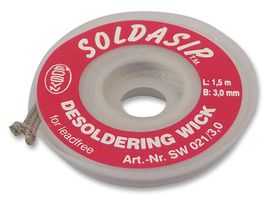 SW021/3,0 - SOLDASIP Lead-Free Desoldering Braid - 3mm x 1.5m