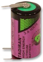 SL750/PT - 1/2AA 3.6V 1.1Ah Lithium Thionyl Chloride Battery, Polarised Tags