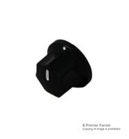 CF-W3-6-T18W7 - 19mm Knurled Instrument Knob, Round Shaft, Black