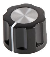 CF-X5-M-T18 - 16mm Knurled Instrument Knob, Splined Shaft, Black