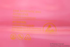 001-0021 - Pink Anti-Static Heat Seal ESD-Safe Bag, 254mm x 355mm, x100
