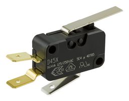 D459-V3LD - Straight Lever Microswitch, SPDT, 250V AC, 16A