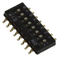 MCDHN-08F-V - DIP Switch, Slide Actuator, 8 Way, Half Pitch, SPST, 24V DC, 25mA, SMD