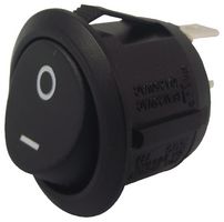 R13-112A-02-BB-3A - Rocker Switch, On / Off, SPST, l/O Markings, Black, 250V AC, 10A