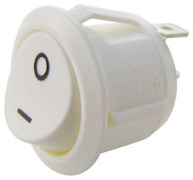 R13-112A5-02-WW-3A - Rocker Switch, On / Off, SPST, l/O Markings, White, 250V AC, 10A