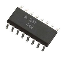 ACPL-247-500E - Optocoupler, Transistor Output, 4 Channel, SOIC, 16 Pins, 50mA, 3kV, 50 %