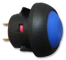 MCPAS6B1M1CE7 - Push Button Switch, Momentary, SPST-NO, Snap In, 13.6mm, IP67, Blue