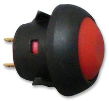 MCPAS6B1M1CE3 - Push Button Switch, Momentary, SPST-NO, Snap In, 13.6mm, IP67, Red