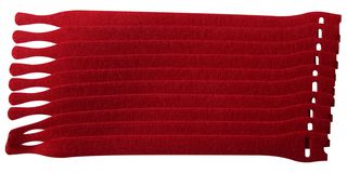 TEXTIE M RED - Hook & Loop Cable Ties Red 12.5 x 200mm - 10 Pack