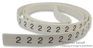 LHS3-1TW/2 - Pre-Printed Heat Shrink Cable Marker, 2, White, 3mm, 100 Pack