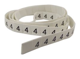 LHS3-1TW/4 - Pre-Printed Heat Shrink Cable Marker, 4, White, 3mm, 100 Pack