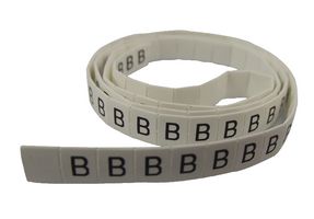 LHS3-1TW/B - Pre-Printed Heat Shrink Cable Marker, B, White, 3mm, 100 Pack