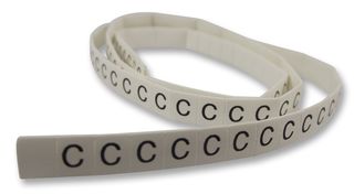 LHS3-1TW/C - Pre-Printed Heat Shrink Cable Marker, C, White, 3mm, 100 Pack