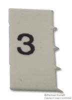 LHS6-2TW/3 - Pre-Printed Heat Shrink Cable Marker, 3, White, 6mm, 100 Pack