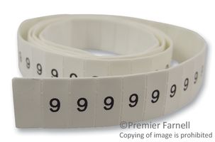 LHS6-2TW/9 - Pre-Printed Heat Shrink Cable Marker, 9, White, 6mm, 100 Pack