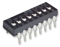 1-1825002-3 - 8 Pole DIP / SIP Slide Piano Switch, SPST, 24V DC, 100mA
