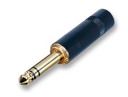 NYS228BG - Plug, 6.35mm, Stereo, Black Shell, Gold